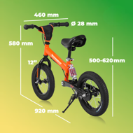 Bicicletă fără pedale pentru copii QUIDO, de la 3 ani, portocaliu