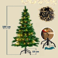 Brad artificial de Crăciun RUDOLPH cu luminițe, 150 cm, verde