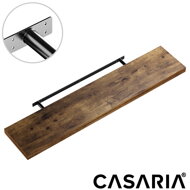 Poliță de perete de 110 cm, culoare închisă (stejar întuneca), cu console