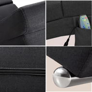 Șezlong LONDON cu funcție de masaj și încălzire, 186x55x89 cm, antracit