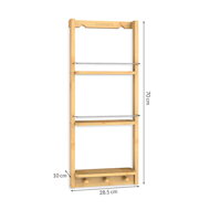 Raft suspendat pentru baie BAMBOO, 28,5x10x70cm, 3 rafturi, maro  