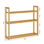 Raft pe perete, din bambus, 54x60x15cm