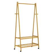 Suport de haine de bambus KELLY pe roți, 69,5x43x152cm, maro  