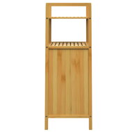 Raft de bambus cu coș de rufe DORIS, 40x30x95cm, maro/crem