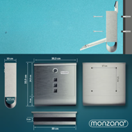 Cutie poștală cu tub pentru ziare POST, 30,5x10x33,5cm, argintiu