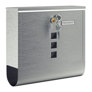 Cutie poștală cu tub pentru ziare POST, 30,5x10x33,5cm, argintiu