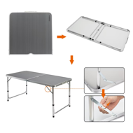 Set de camping RORY, 5 piese, pliabil, gri