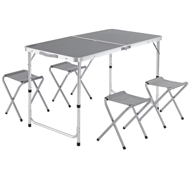 Set de camping RORY, 5 piese, pliabil, gri