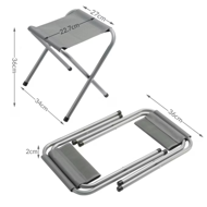 Set de camping RORY, 5 piese, pliabil, gri