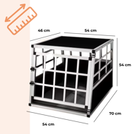 Cușcă de transport pentru câini BRUNO, 70x54x51cm, argintiu/negru