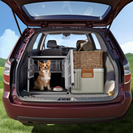 Cușcă de transport pentru câini BRUNO, 70x54x51cm, argintiu/negru