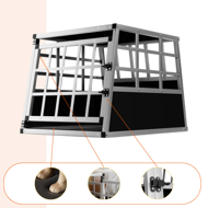 Cușcă de transport pentru câini BRUNO, 70x54x51cm, argintiu/negru
