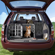 Cușcă de transport pentru câini BRUNO, 89x70x51cm, argintiu/negru