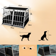 Cușcă de transport pentru câini BRUNO, 97x90x70cm, argintiu/negru