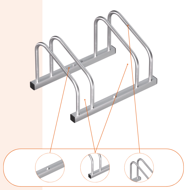 Suport pentru 2 biciclete BIKE, 50x32x27cm, argintiu