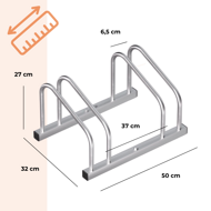 Suport pentru 2 biciclete BIKE, 50x32x27cm, argintiu
