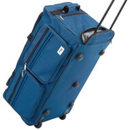 Geantă de călătorie cu funcție de cărucior, 85 de litri, albastră.