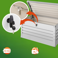 Cutie metalică de depozitare METALBOX, 385 l, 120×62×63cm, gri