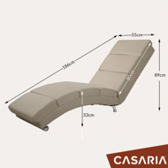 Șezlong LONDON cu funcție de masaj și încălzire, 186×55×89cm, bej