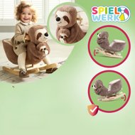 Balansoar leneș cu centură de siguranță, maro