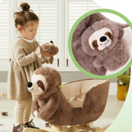 Balansoar leneș cu centură de siguranță, maro