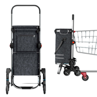 Geantă de cumpărături pe roți pentru scări COMFORT, 50L, negru