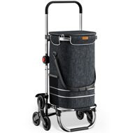 Geantă de cumpărături pe roți pentru scări COMFORT, 50L, negru