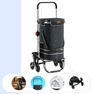 Geantă de cumpărături pe roți pentru scări COMFORT, 50L, negru