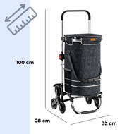 Geantă de cumpărături pe roți pentru scări COMFORT, 50L, negru