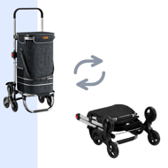 Geantă de cumpărături pe roți pentru scări COMFORT, 50L, negru