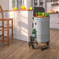 Geantă de cumpărături pe roți pentru scări COMFORT, 50L, gri
