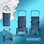 Geantă de cumpărături pe roți pentru scări COMFORT, 50L, albastru