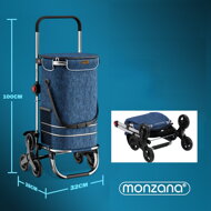 Geantă de cumpărături pe roți pentru scări COMFORT, 50L, albastru