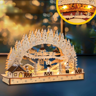 Arc LED de Crăciun CLEMENT, 45x12,5x28cm, maro natural