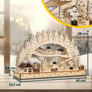 Arc LED de Crăciun CLEMENT, 45x12,5x28cm, maro natural