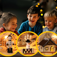 Arc LED de Crăciun CLEMENT, 45x12,5x28cm, maro natural