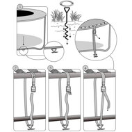 Set de cuie pentru sol, argintiu, 42,5x8,5 cm