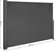 Marchiză laterală NOSARA pentru terasă, 180x300cm, antracit  