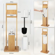 Suport pentru toaletă din bambus, cu dimensiunile 83x24,5x20 cm