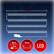 Șir luminos de Crăciun SIMPLE, 60m, alb rece