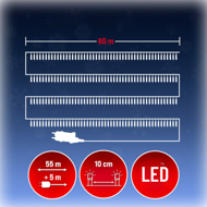 Șir luminos de Crăciun SIMPLE, 60m, alb cald
