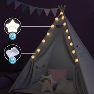 Cort tip teepee pentru copii JULIA, 160x120x120cm, bej/roz
