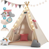 Cort pentru copii Teepee, culoare bej-roz, 160x120x120 cm