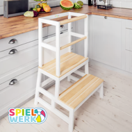 Turn de învățare PLAY din pin, 93x56x49, albă/natur maro  