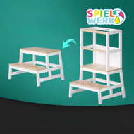 Turn de învățare PLAY din pin, 93x56x49, albă/natur maro  