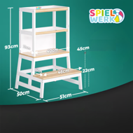 Turn de învățare PLAY din pin, 93x56x49, albă/natur maro  