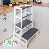 Turn de învățare PLAY din pin, 93x56x49, albă/antracit  