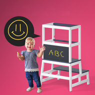 Turn de învățare PLAY din pin, 93x56x49, albă/antracit  