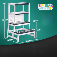 Turn de învățare PLAY din pin, 93x56x49, albă/antracit  