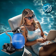 Filtrare cu nisip pentru piscina AQUA cu bile filtrante, 10 200 l/h, albastră